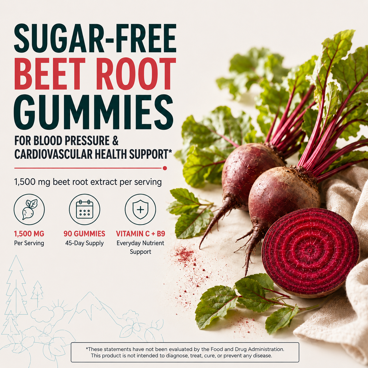 BEET ROOT GUMMIES SUGAR-FREE 1,500mg