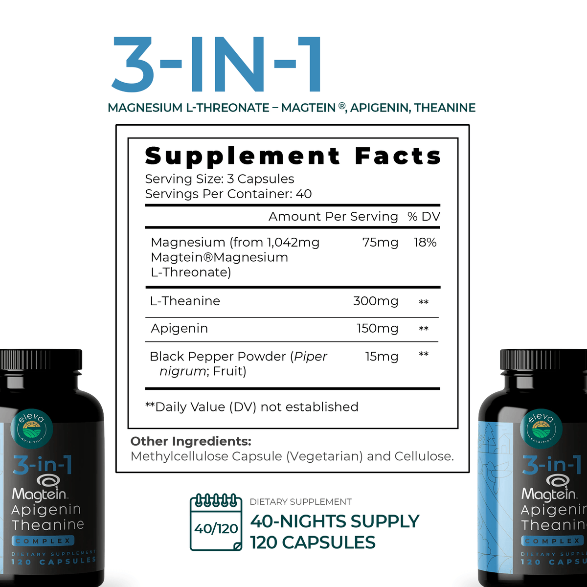 3-in-1 Magtein®, Apigenin, Theanine Sleep Complex Capsules