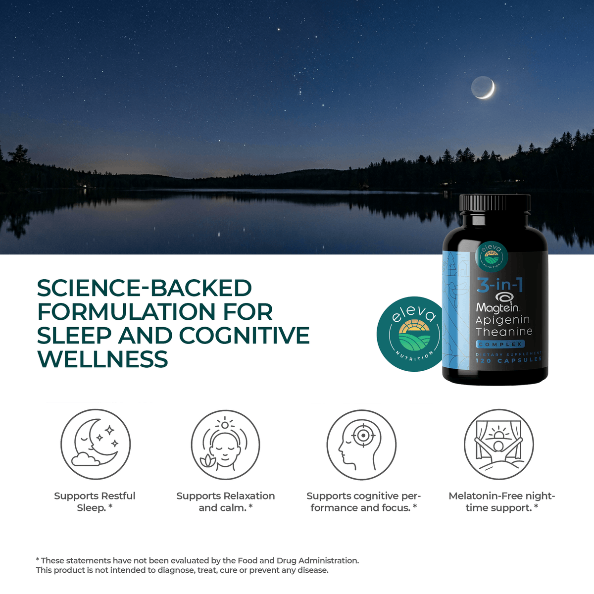 3-in-1 Magtein®, Apigenin, Theanine Sleep Complex Capsules